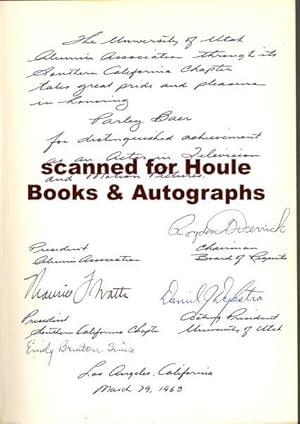 Bild des Verkufers fr The University of Utah: A History of Its First Hundred Years 1850 to zum Verkauf von Houle Rare Books/Autographs/ABAA/PADA