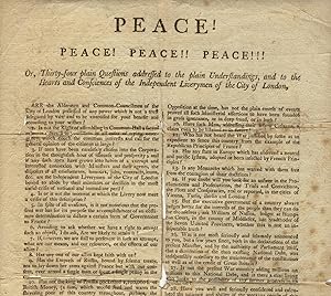 Peace! Peace! Peace!! Peace!!! Or, thirty-four questions addressed to the plain understandings, a...