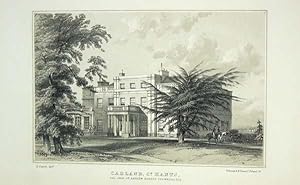 Bild des Verkufers fr Original Antique Lithograph Illustrating Cadland, Co Hants, The Seat of Andrew Robert Drummond Esq, From Visitation of Seats By J. B. Burke, Published in 1852 - 1855. zum Verkauf von Rostron & Edwards