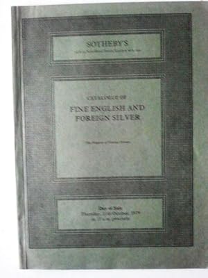 Fine English and Foreign Silver Sotheby's auction Catalogue 11th Oct. 1979