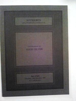 Catalogue of Good Silver, A Sotheby's Auction Catalogue, December 10, 1981