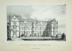 A Single Original Lithograph Illustrating Montacute House in Somersetshire. Published By Priestle...