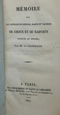 Mémoire sur les Différentes Especes, Races et Varietés de Choux et de Raiforts Cultivés en Europe