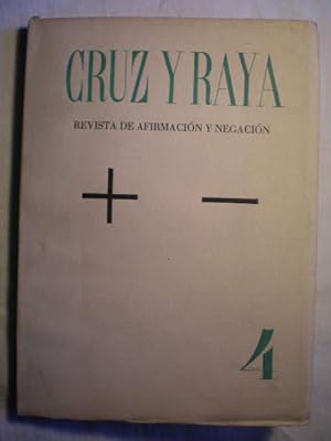 Bild des Verkufers fr Cruz y Raya 4. Revista de afirmacin y negacin. 15 de Julio de 1933 zum Verkauf von Librera Antonio Azorn