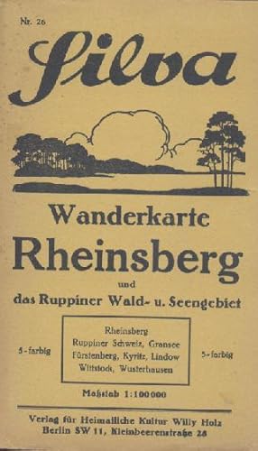 Silva Wanderkarte Rheinsberg und das Ruppiner Wald- und Seengebiet. Rheinsberg, Ruppiner Schweiz,...