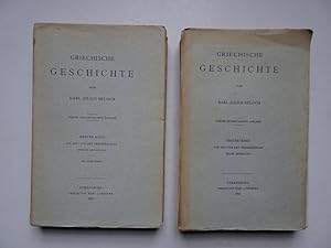 Bild des Verkufers fr Griechische Geschichte von Karl Julius Beloch. Erster Band. Die Zeit vor den Perserkriegen. Erste Abteilung. Zweite Abteilung. zum Verkauf von Antiquariaat De Boekenbeurs