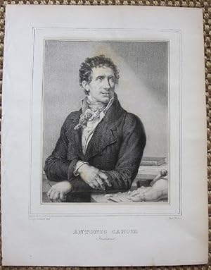 Bild des Verkufers fr Antonio Canova. Lithographie von Antonio Zezon nach L. Deluise aus: "Collezione biografica e litografica de' piu illustri Uomini d'ogni et e d'ogni Nazione". zum Verkauf von Antiquariat Roland Ggler