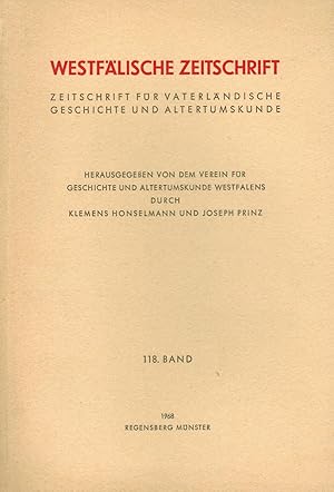 Bild des Verkufers fr Westflische Zeitschrift. 118. Band / 1968 zum Verkauf von Paderbuch e.Kfm. Inh. Ralf R. Eichmann