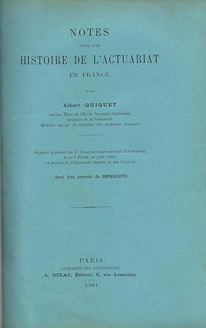 Recueil de différents textes sur l'actuariat en France