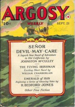 Seller image for ARGOSY Weekly: September, Sept. 21, 1940 ("Minions of Mercury") for sale by Books from the Crypt