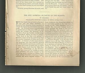 Imagen del vendedor de The Ritu Sanhara Or Round Of The Seasons Translated from the Sanskrit By Edwin Arnold a la venta por Legacy Books II