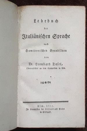 Bild des Verkufers fr Lehrbuch der Italinischen Sprache nach Hamiltonischen Grundstzen. zum Verkauf von Antiquariat Johann Forster