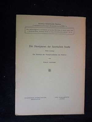 Bild des Verkufers fr Die Hemipteren der Azorischen Inseln. Nebst Anhang : zur Kenntnis der Hemipterenfauna von Madeira zum Verkauf von Librairie Le Feu Follet