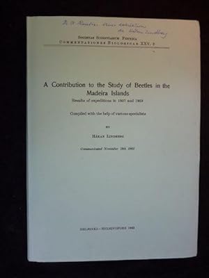 Bild des Verkufers fr A contribution to the study of beetles in the Madeira islands, results of expeditions in 1957 and 1959 zum Verkauf von Librairie Le Feu Follet