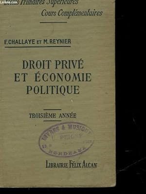 Seller image for COURS DE DROIT PRIVE ET D'ECONOMIE POLITIQUE for sale by Le-Livre