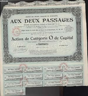 Seller image for 1 ACTION DE CATEGORIE O DE CAPITAL - AUX DEUX PASSAGES for sale by Le-Livre