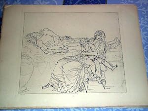 Très belle héliogravure par M. Charreyre représentant Andromaque pleurant sur le corps d'Hector d...