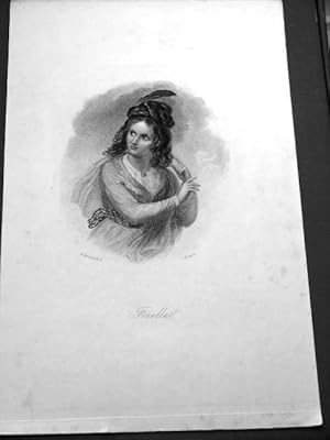 Gravure XIX ème en noir dessinée par H.Howard R.A et gravée par H.Cook, représentant Fenella.