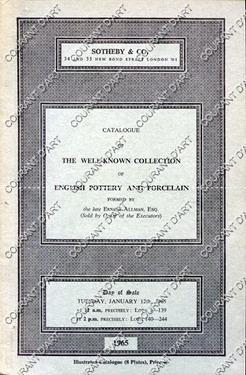 THE WELL-KNOWN COLLECTION OF ENGLISH POTTERY AND PORCELAIN. [ WEDGWOOD. SADLER AND GREEN. RICHARD...