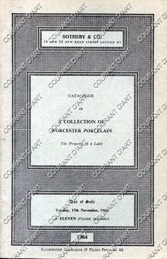 A COLLECTION OF WORCESTER PORCELAIN. [ WORCESTER. KEMPTHORNE PATTERN. BLUE-SCALE.]. 17/11/1964. (...