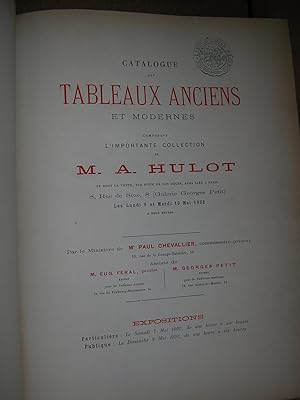 Catalogue des tableaux anciens et modernes composant l'importante collection de M. A. Hulot et do...