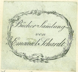 Bild des Verkufers fr Exlibris - Bcher Samlung von Emanuel Schardt. zum Verkauf von Antiquariat Weinek