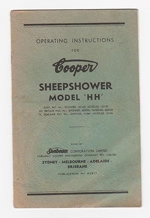 OPERATING INSTRUCTIONS FOR COOPER SHEEPSHOWER MODEL 'HH'