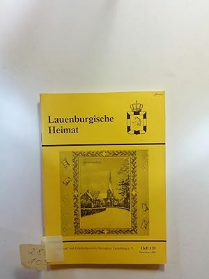 Bild des Verkufers fr Lauenburgische Heimat. Neue Folge. Heft 139. zum Verkauf von ANTIQUARIAT Franke BRUDDENBOOKS