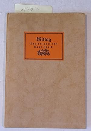 Imagen del vendedor de Mittag - Lautenlieder Von Hans Roelli a la venta por Antiquariat Trger