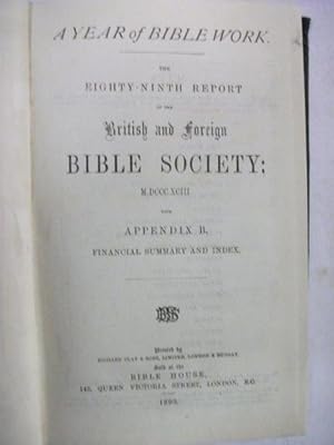 Report of the British and Foreign Bible Society - 1893