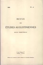 Seller image for Revue des tudes augustiniennes, 1960 - Vol. VI, 2 for sale by Calepinus, la librairie latin-grec