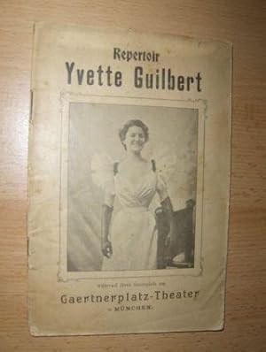 Repertoir Yvette Guilbert während ihres Gastpiels am Gaertnerplatz-Theater in München.