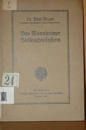 Imagen del vendedor de Das Mannheimer Volksschulsystem. a la venta por Antiquariat  Braun