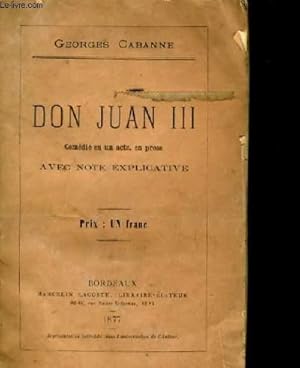 Seller image for DON JUAN III. for sale by Le-Livre