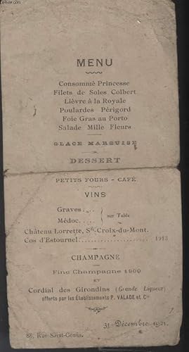 MENU - REVEILLON