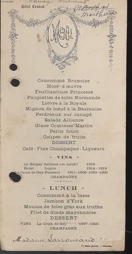 MENU - MARIAGE