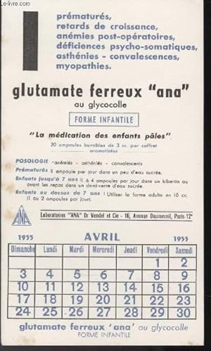 Seller image for BUVARD - GLUTAMATE FERREUX "ANA" for sale by Le-Livre