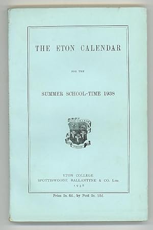 The Eton Calendar for the Summer School-Time 1938