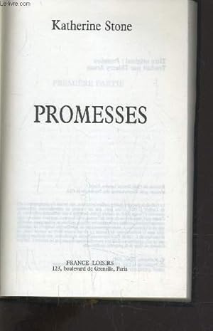 Seller image for PROMESSES. for sale by Le-Livre