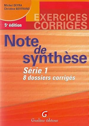 Note de synthèse - exercices corrigés -