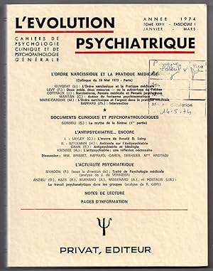 L'Evolution Psychiatrique- Cahiers de Psychologie Clinique et de Psychopathologie Générale : janv...