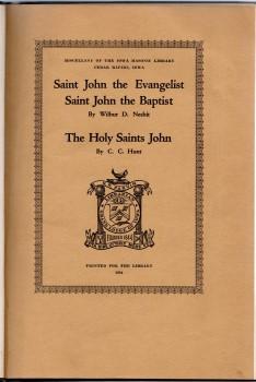 Seller image for Saint John the Evangelist. Saint John the Baptist./ The Holy Saints John. / Again The Roll Is Called / The Hour Glass And The Scythe. for sale by CHILTON BOOKS