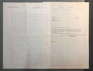 Zweiseitig beschriebenes Blatt (DIN-A-4) mit Briefkopf von Heinrich Schiffers, Köln-Braunsfeld, d...