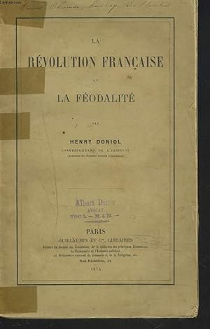 Bild des Verkufers fr LA REVOLUTION FRANCAISE ET LA FEODALITE. zum Verkauf von Le-Livre