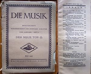 Die Musik: Monatsschrift hrsg. von Bernhard Schuster. XXIII. (23.) Jahrgang ; Heft 8: Der neue To...