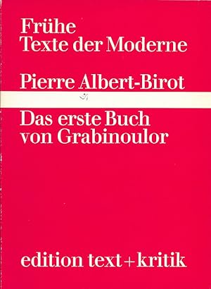 Bild des Verkufers fr Das erste Buch von Grabinoulor. zum Verkauf von Georg Fritsch Antiquariat