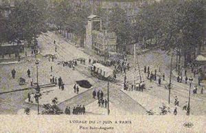 Paris, (s/w): L`orage du 15 juin a Paris - Place Saint-Augustin.