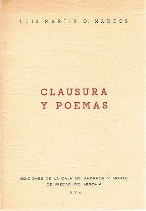 Bild des Verkufers fr CLAUSURA Y POEMAS. zum Verkauf von Librera Torren de Rueda
