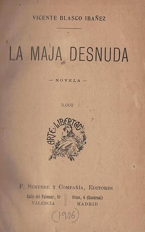 Imagen del vendedor de LA MAJA DESNUDA. a la venta por Librera Torren de Rueda