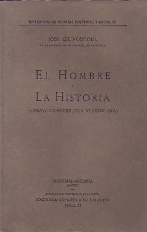 Imagen del vendedor de EL HOMBRE Y LA HISTORIA (ensayo de sociologa venezolana) a la venta por Librera Torren de Rueda